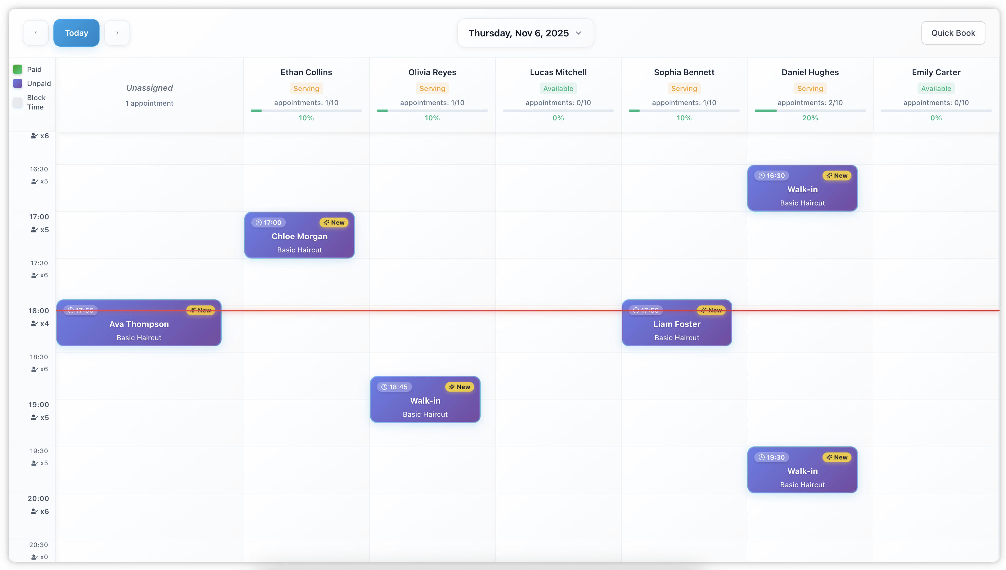 Multi-Staff Appointment Calendar